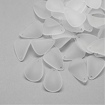 Transparent Acrylic Pendants, Frosted, Petal, Clear, 20.5x14.5x1.5mm, Hole: 1.5mm, about 1000pcs/500g