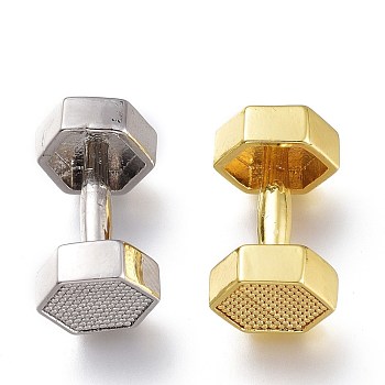 Brass Pendants, Long-Lasting Plated, with Jump Rings, Lead Free & Cadmium Free, Dumbbell, Mixed Color, 18.5x10x9mm, Jump Ring: 5x1mm, Inner Diameter: 3mm