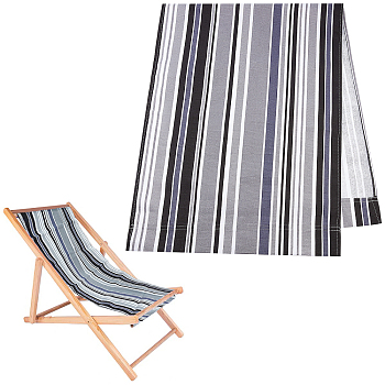 Canvas Cloth Chair Cover, Rectangle with Stripe Pattern, Dark Gray, 1140x430x1.5mm