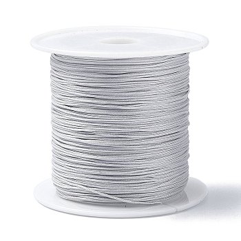 1 Roll Nylon Chinese Knot Cord, Nylon Jewelry Cord for Jewelry Making, Light Grey, 0.4mm