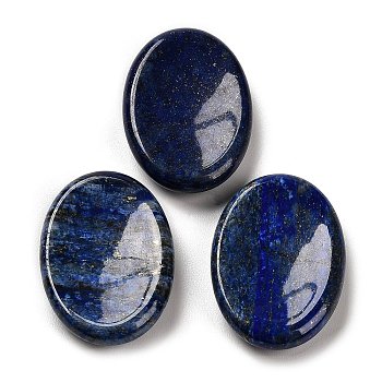 Natural Lapis Lazuli Oval Worry Stone, Anxiety Healing Crystal Thumb Stone, 34~35x24~25x6~7mm