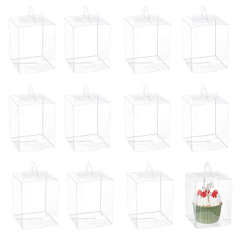Transparent Plastic Gift Boxes, Rectangle, Clear, 8x8x10cm