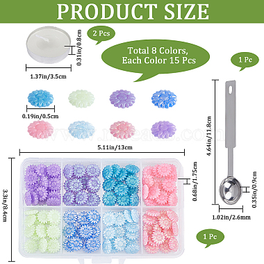 120Pcs 8 Colors Flower Sealing Wax Particles(DIY-CP0009-20)-2