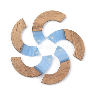 Opaque Resin & Walnut Wood Pendants(RESI-S389-007A-C)-2