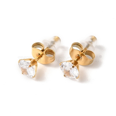 Clear Cubic Zirconia Flower of Life Pendant Necklace & Diamond Stud Earrings(SJEW-M099-06G)-5