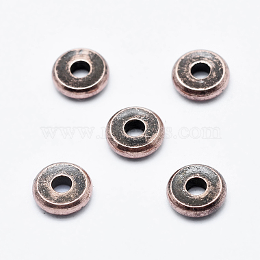 Red Copper Flat Round Brass Spacer Beads
