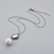 Teardrop Shell Pearl Pendant Necklaces(NJEW-JN02286)-2
