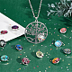30pcs 10 color Platinum Plated Brass Glass Flat Round with Tree Jewelry Snap Buttons(SNAP-SC0001-01-NR)-5