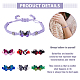 7Pcs 7 Colors Alloy Butterfly Link Bracelet(BJEW-FI0001-81)-3