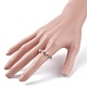 Круглое кольцо на палец с плетеной бусиной лэмпворк от сглаза(RJEW-JR00449)-3