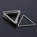 Non-Tarnish 201 Stainless Steel Linking Rings, Laser Cut, Triangle, Stainless Steel Color, 20x23x1mm, Inner Size: 17x19.5mm(STAS-S105-T936-1)