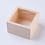 Wooden Storage Box, without Box Cover, BurlyWood, 7.85x7.9x4.85cm, Inner Diameter: 6.35x6.45cm(OBOX-WH0004-02A)