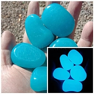 Resin Imitation Luminous Stone Display Decoration, Nuggest, Deep Sky Blue, 45mm(PW-WG93589-10)