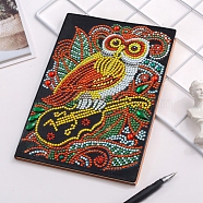 DIY Diamond Painting Notebook Kits, including PU Leather Book, Resin Rhinestones, Diamond Sticky Pen, Tray Plate and Glue Clay, Owl Pattern, 210x150mm, 50 pages/book(DIAM-PW0001-198-25)