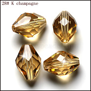 Imitation Austrian Crystal Beads, Grade AAA, Faceted, Bicone, Gold, 8x11mm, Hole: 0.9~1mm(SWAR-F054-11x8mm-28)