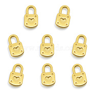 Vacuum Plating 201 Stainless Steel Pendants, Padlock with Heart, Golden, 18x10.5x3.5mm, Hole: 4x5mm(STAS-Q243-LM201)