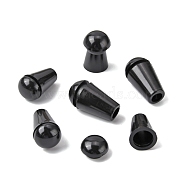 Plastic Cord End, End Cap with Flat Round Plug, Cone, Black, 20x12mm, Hole: 4.8mm(FIND-WH0042-34)