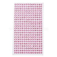 Self Adhesive Acrylic Rhinestone Stickers, Round Pattern, for DIY Scrapbooking and Craft Decoration, Pink, 200x95mm(STIC-PW0012-01E)