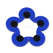 Cellulose Acetate(Resin) Pendants, Large Semicircle, Blue, 33.5x37.5x3.5mm, Hole: 1.5mm(KY-S158-36D)