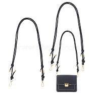 Adjustable PU Leather Bag Straps, with KC Gold Plated Alloy Swivel Clasps, Bag Replacement Accessories, Black, 83.5~152x0.5~2cm(FIND-WH0002-40A)