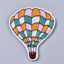 Hot Air Balloon Appliques, Computerized Embroidery Cloth Iron on/Sew on Patches, Costume Accessories, Colorful, 69x55.5x1mm(DIY-S041-122)