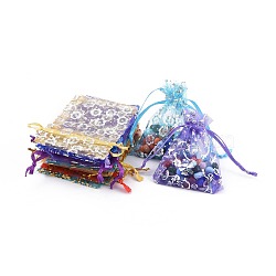 Organza Bags, Mixed Color, about 7x9cm(X-OP114M)