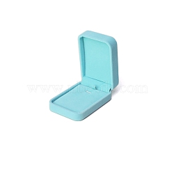 Velvet Jewelry Boxes, Pendant Gift Boxes, Rectangle, Turquoise, 7x10x3.5cm(PW-WG59858-03)