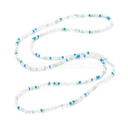 Waist Beads, Sparkling Glass Seed Beads Stretch Body Chain, Fashion Bikini Jewelry for Women, White, 31-1/2~32-1/4 inch(80~82cm)(AJEW-P094-01E)