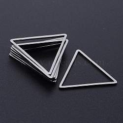 201 Stainless Steel Linking Rings, Laser Cut, Triangle, Stainless Steel Color, 20x23x1mm, Inner Size: 17x19.5mm(STAS-S105-T936-1)