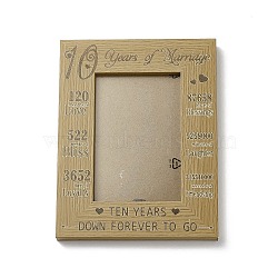 Wedding Theme Rectangle with Word Wooden Photo Frames, with PVC Clear Film Windows, for Pictures Wall Decor Accessories, Saddle Brown, 218x168mm(AJEW-WH0292-003)