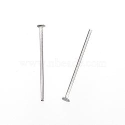 Tarnish Resistant 304 Stainless Steel Flat Head Pins, Stainless Steel Color, 15x0.7mm, Head: 1.8mm(STAS-D448-A-008P)