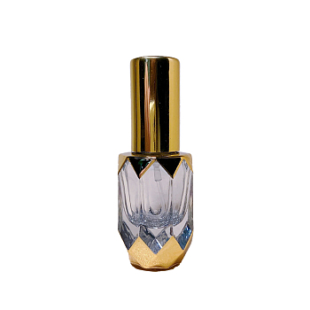 Arabian Style Glass Empty Spray Bottle with Aluminum Lid, Fine Mist Atmoizer, Nuggets, 6.6x2.2cm, Capacity: 6ml(0.20fl. oz)