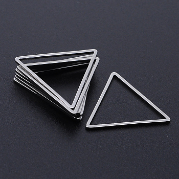 201 Stainless Steel Linking Rings, Laser Cut, Triangle, Stainless Steel Color, 20x23x1mm, Inner Size: 17x19.5mm