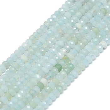 Natural Flower Amazonite Beads Strands, Faceted, Rondelle, 2~2.5x2mm, Hole: 0.5mm, about 223~226pcs/strand, 14.96~15.16 inch(38~38.5cm)