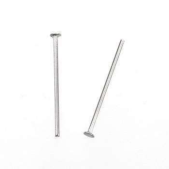 304 Stainless Steel Flat Head Pins, Stainless Steel Color, 15x0.7mm, Head: 1.8mm