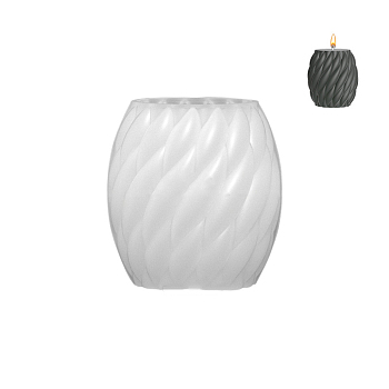 Twisted Barrel DIY Candle Silicone Molds, for Scented Candle Making, White, 9x9.4cm