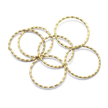 Brass Linking Rings, Twisted Ring, Lead Free & Cadmium Free & Nickel Free, Raw(Unplated), 19x1mm, Inner Diameter: 17mm