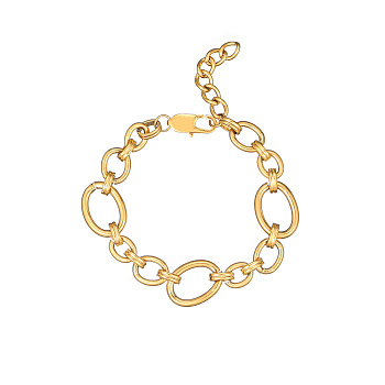 Stylish Unisex Stainless Steel Irregular Buckle Bracelet/Necklace, Golden