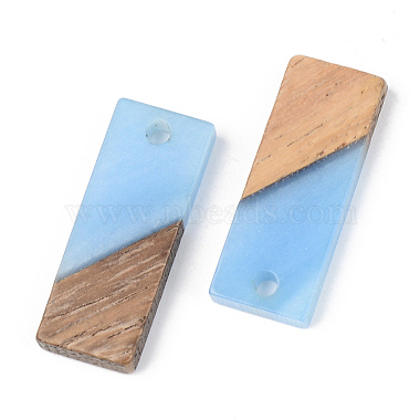 Resin & Walnut Wood Pendants(X-RESI-S389-059A)-3