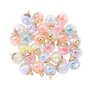 Mixed Color Round Glass Pendants