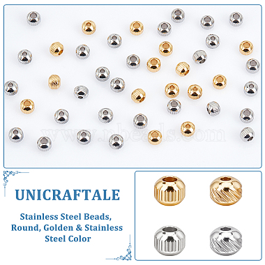 60Pcs 4 Style 201 & 304 Stainless Steel Beads(STAS-UN0051-14)-5