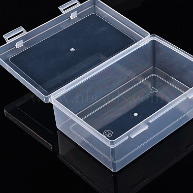 Rectangle Plastic Storage Organizer Boxes with Hinged Lid(CON-YW0001-33)-4