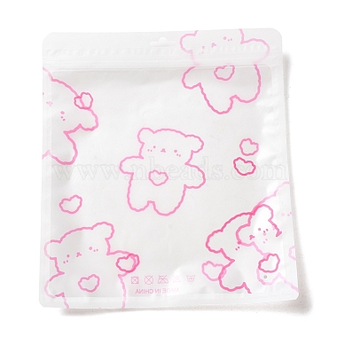 Hot Pink Bear Plastic Bags