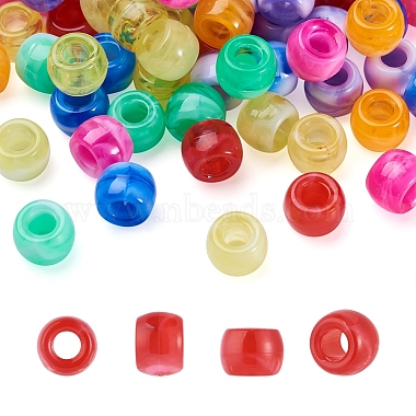 cheriswelry 400шт. 8 цвета смоляные бусины с крупными отверстиями(RESI-CW0001-12)-2