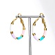 Golden 304 Stainless Steel Hoop Earrings with Enamel(SQ2543-1)-1