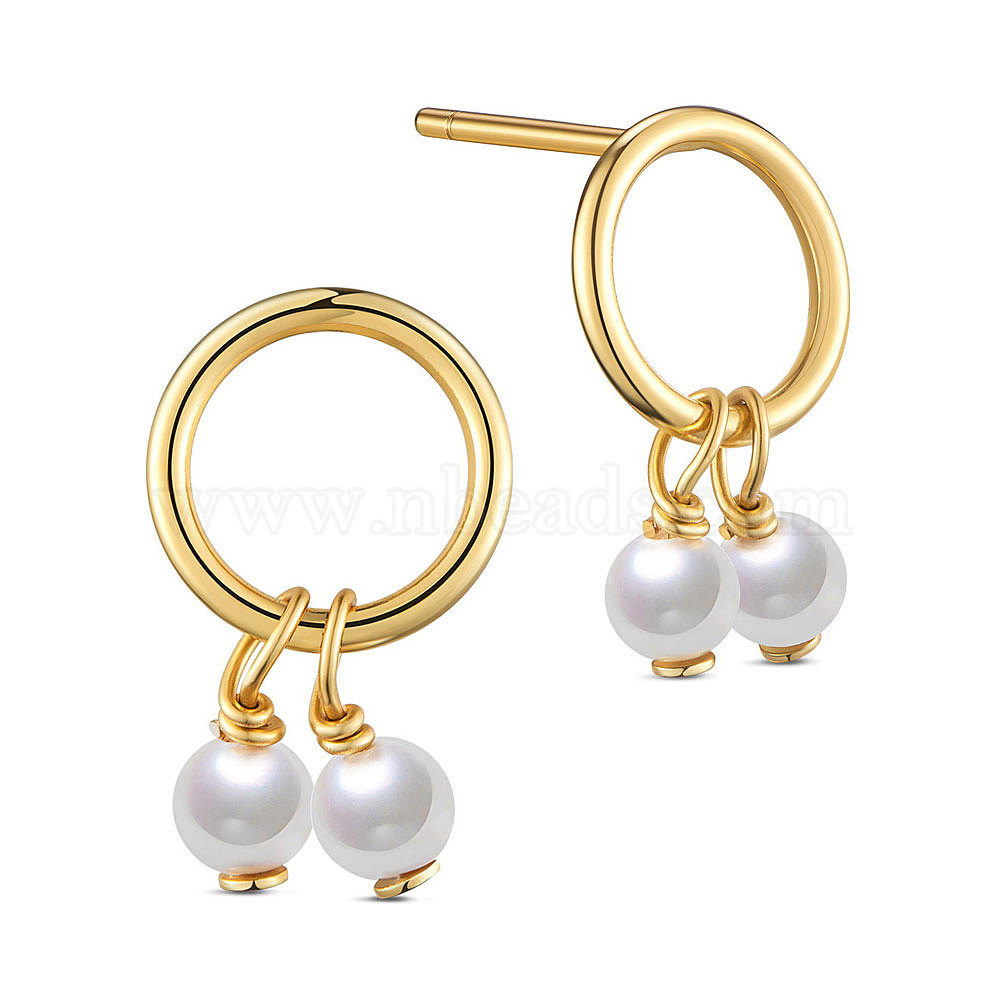 SHEGRACE 18K Gold Plated Ball Stud Earring 925 Sterling Silver jewelry for Woman/Girls 