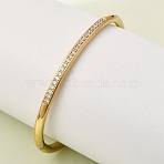 304 Stainless Steel Micro Pave Cubic Zirconia Hinged Bangles for Women, Ion Plating(IP), Real 18K Gold Plated, 0.16 inch(0.4cm), Inner Diameter: 1.97 inch(5cm)x2.36 inch(6cm)(BJEW-D408-30G)