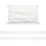 20 Yards Fibre Elastic Buttonhole Lace Ribbon, for Clothes Sewing, White, 5/8 inch(15mm)(OCOR-HY0002-29)