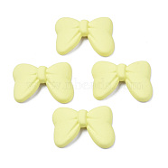 Opaque Spray Painted Acrylic Cabochons, Bowknot, Champagne Yellow, 25x34x7mm(ACRP-S679-014)