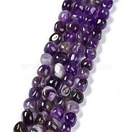 Natural Amethyst Beads Strands, Nuggets Tumbled Stone, 6.5~15x7~14x7~14mm, Hole: 1~1.4mm, about 32~33pcs/strand, 15.16~ 15.75 inch(38.5~40cm)(G-C038-02Q)